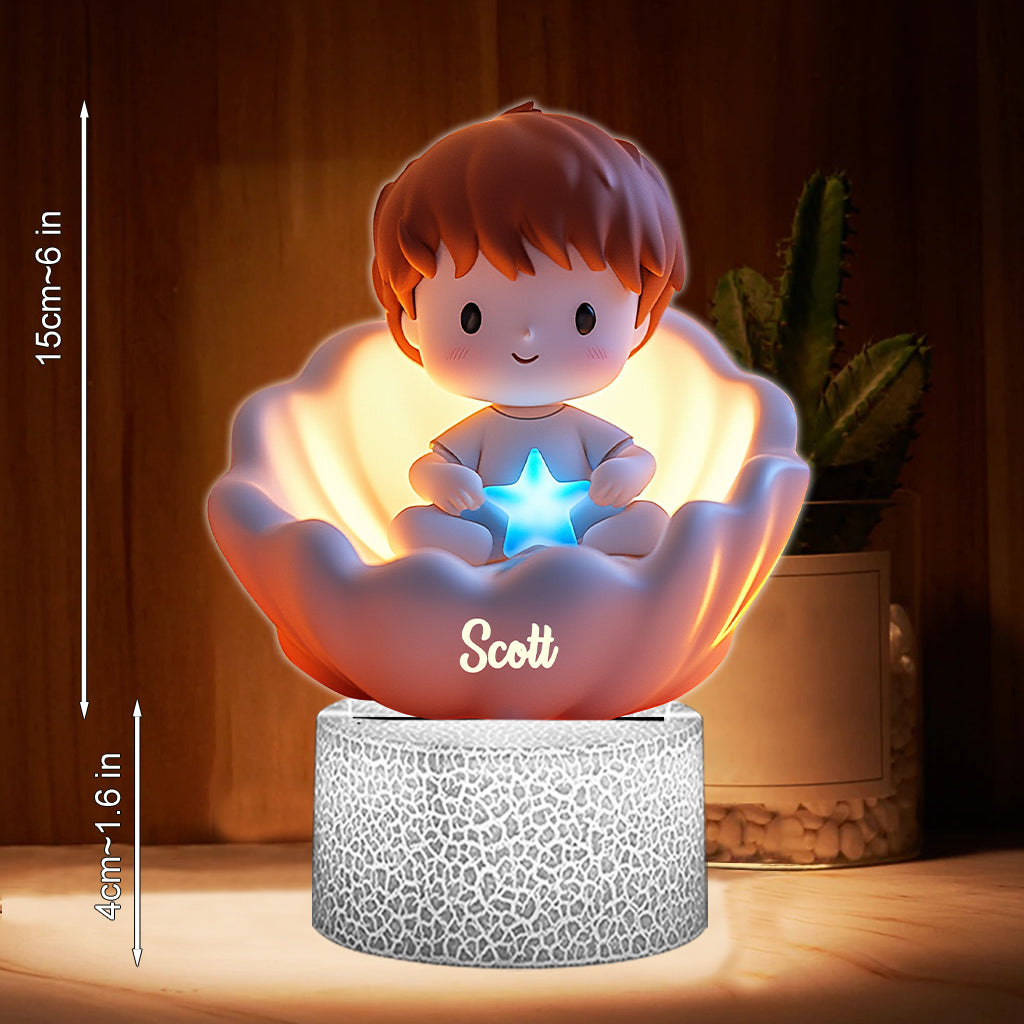 Doux rêves - Socle lumineux personnalisé en forme d'enfant