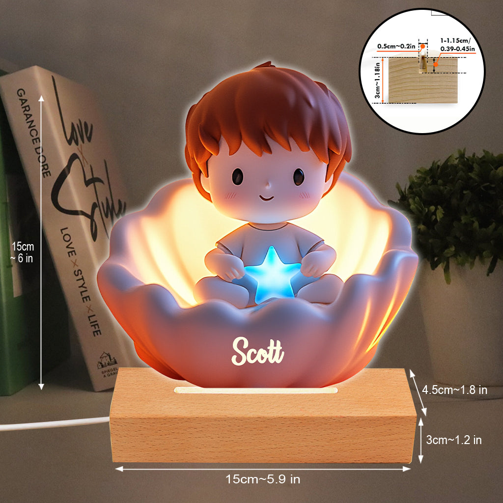 Doux rêves - Socle lumineux personnalisé en forme d'enfant