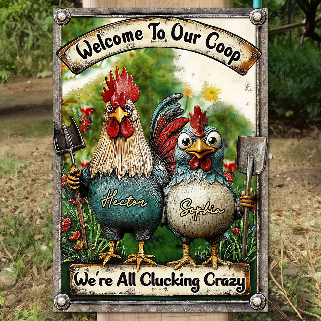 Welcome To Our Coop - Personalized Farmer Rectangle Metal Sign