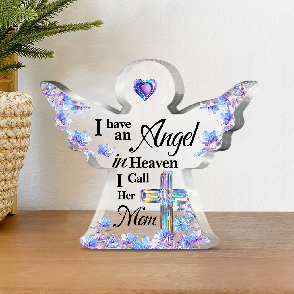 Angel In Heaven - Personalized Memorial Custom Shaped Acrylic Plaque