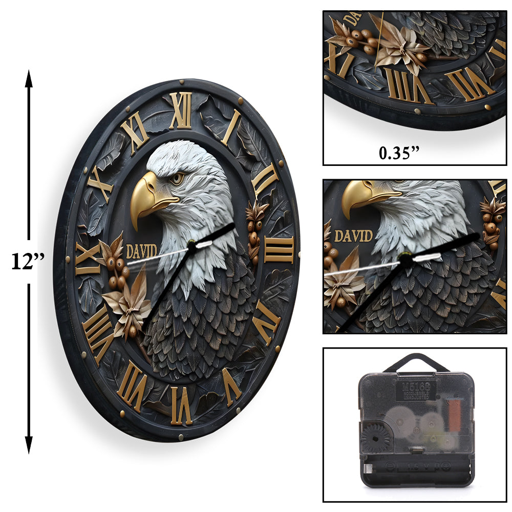 Horloge murale personnalisée Aigle à tête blanche puissant