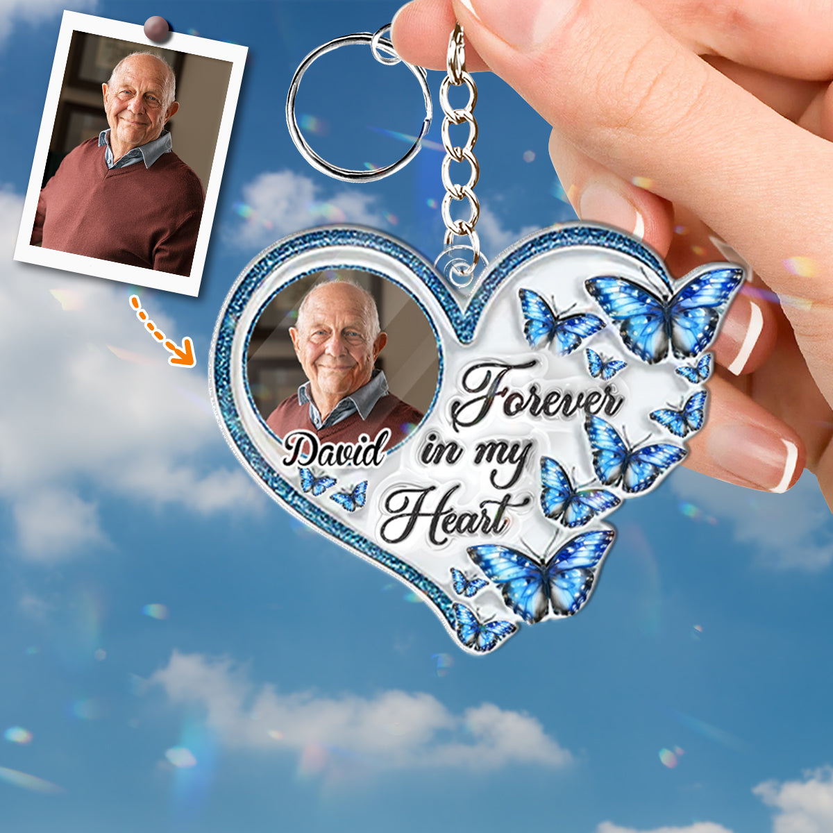 Forever In My Heart - Personalized Memorial Keychain