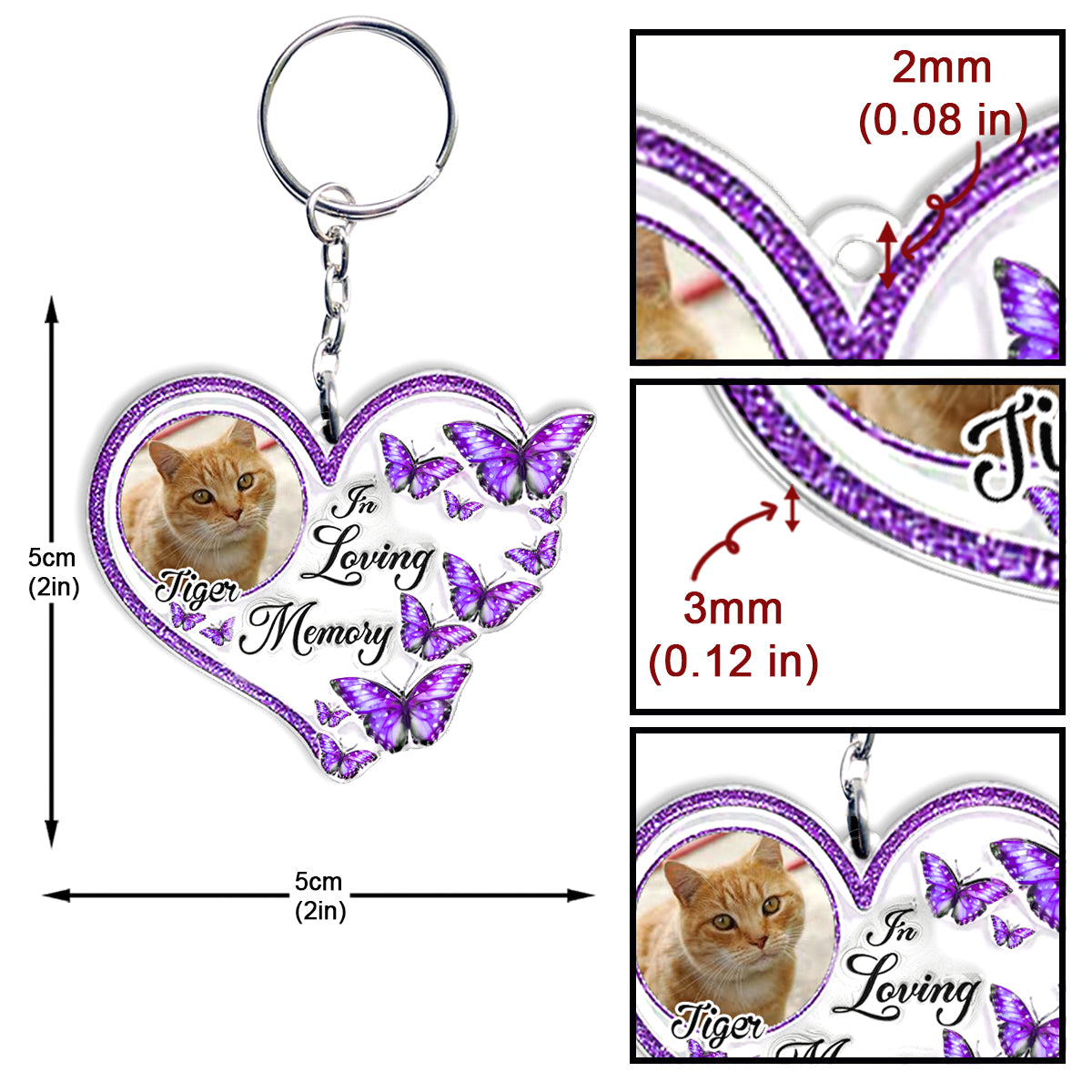 Forever In My Heart - Personalized Memorial Keychain