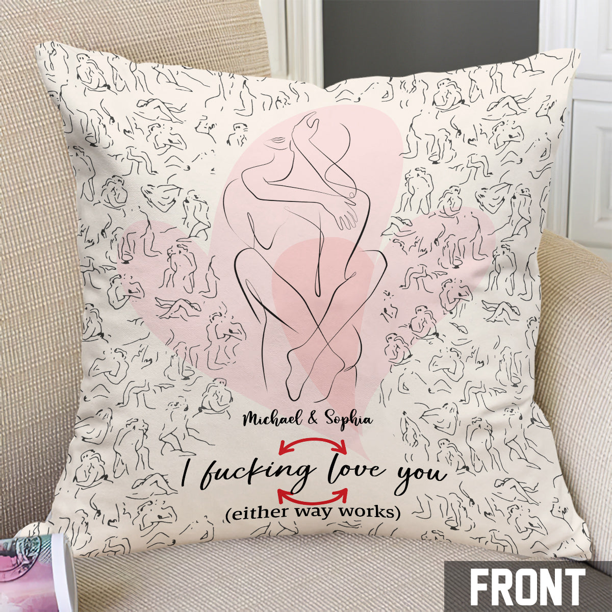 I Love You - Personalized Couple Throw Pillow