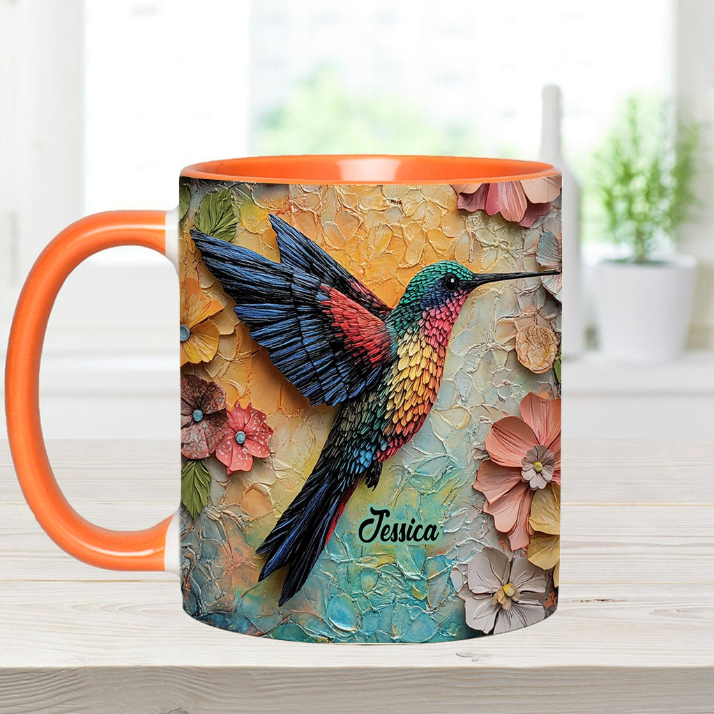 Mug personnalisé « Magnifique mouche » avec motif colibri