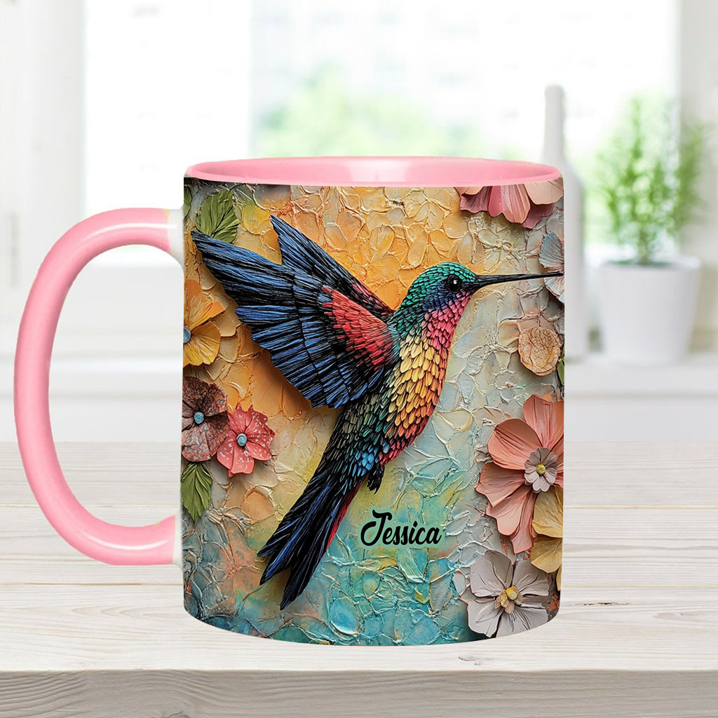 Mug personnalisé « Magnifique mouche » avec motif colibri
