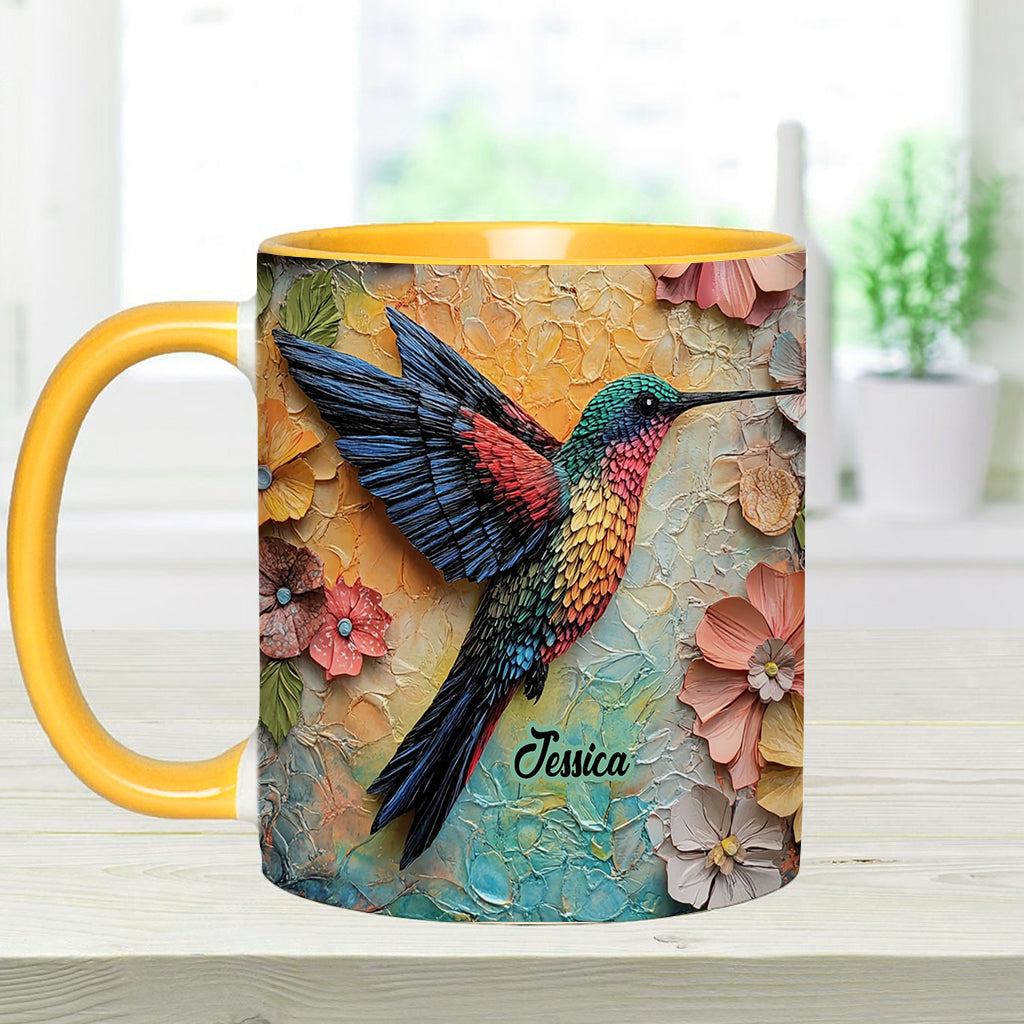 Mug personnalisé « Magnifique mouche » avec motif colibri