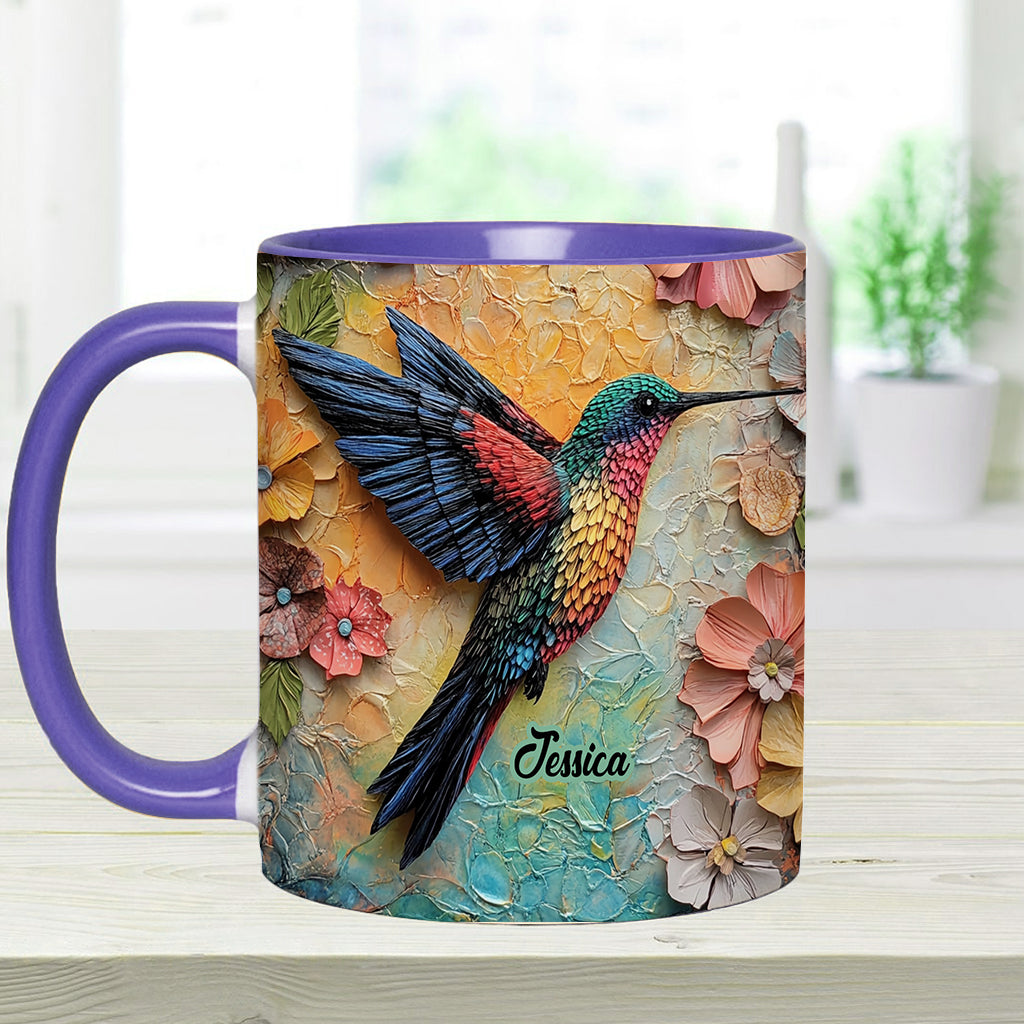 Mug personnalisé « Magnifique mouche » avec motif colibri