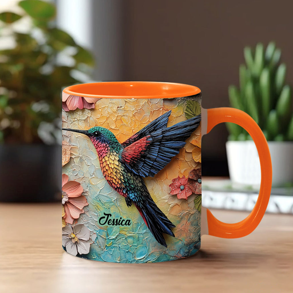 Mug personnalisé « Magnifique mouche » avec motif colibri