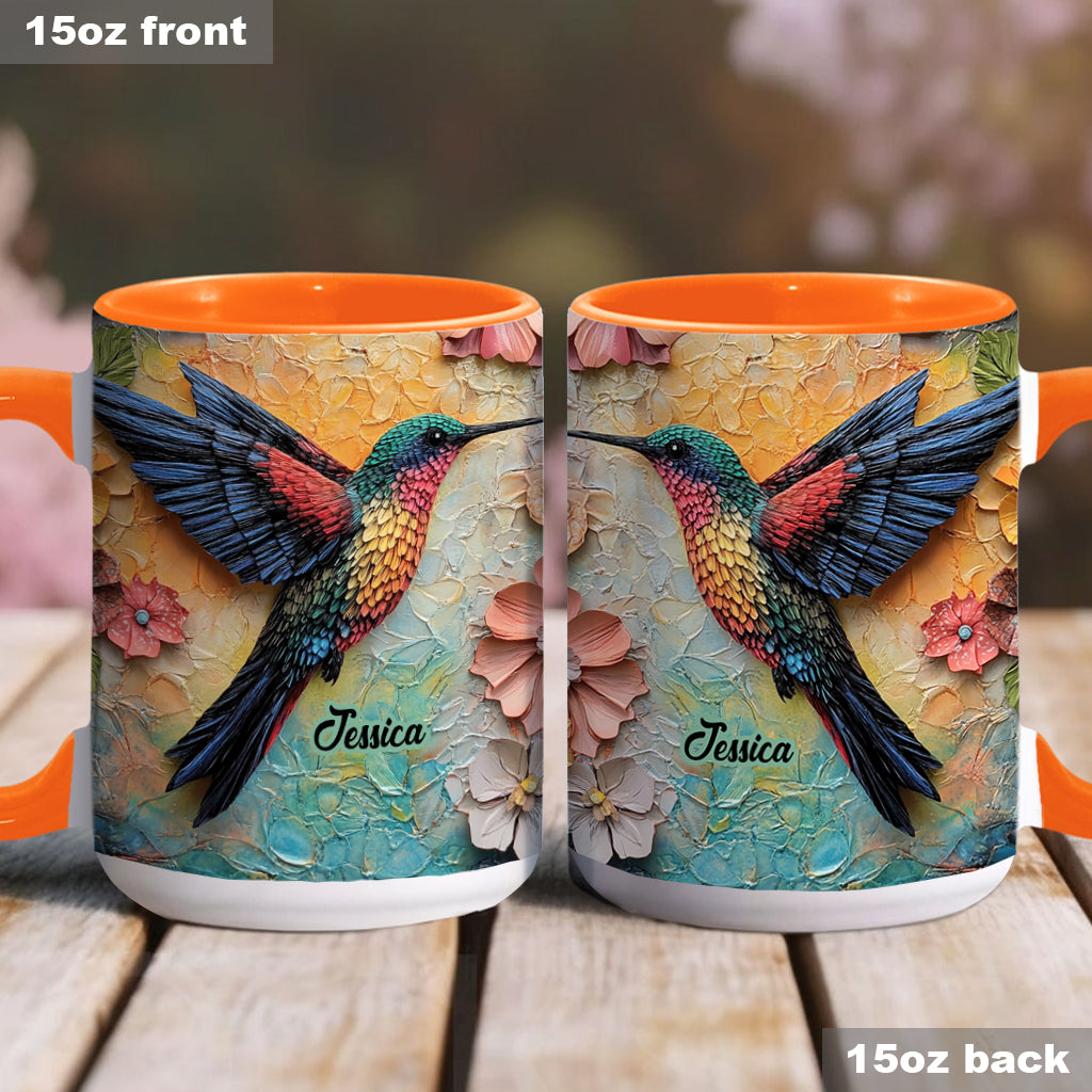 Mug personnalisé « Magnifique mouche » avec motif colibri