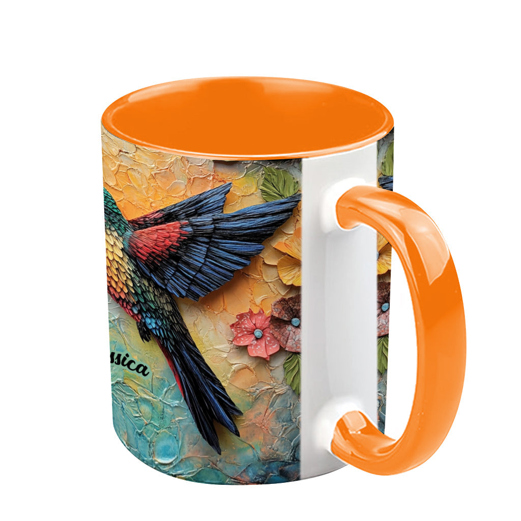 Mug personnalisé « Magnifique mouche » avec motif colibri