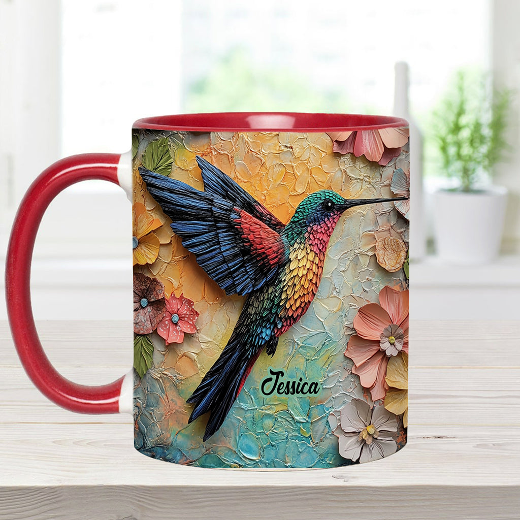 Mug personnalisé « Magnifique mouche » avec motif colibri