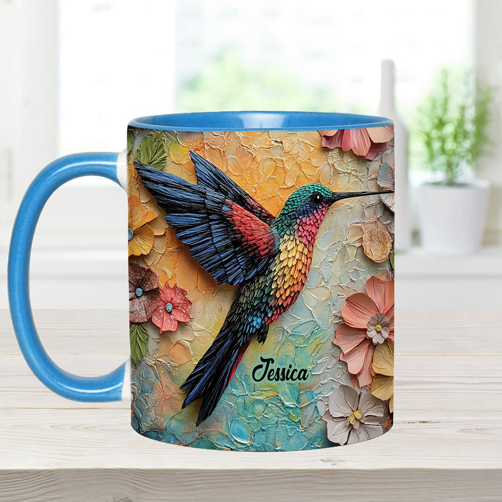Mug personnalisé « Magnifique mouche » avec motif colibri