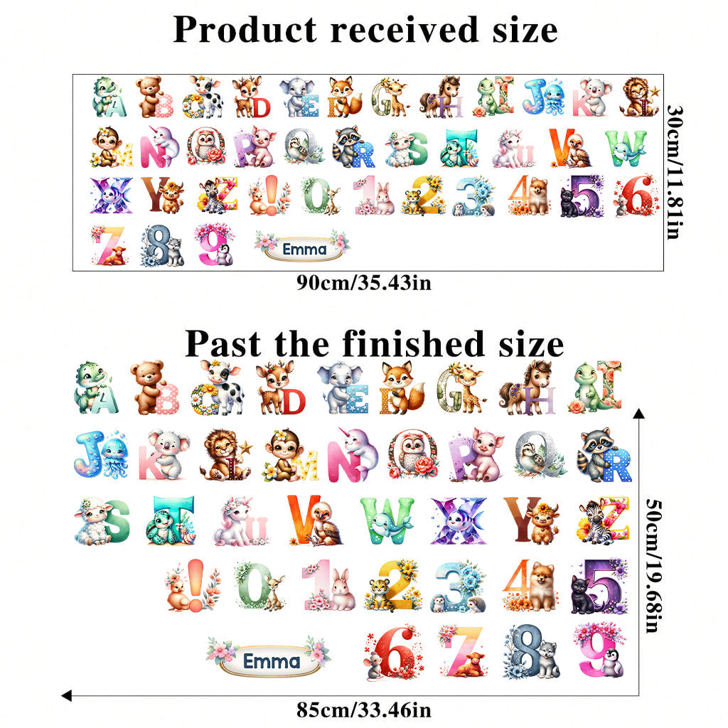 Apprentissage des chiffres des animaux pour enfants - Sticker mural personnalisé pour enfants