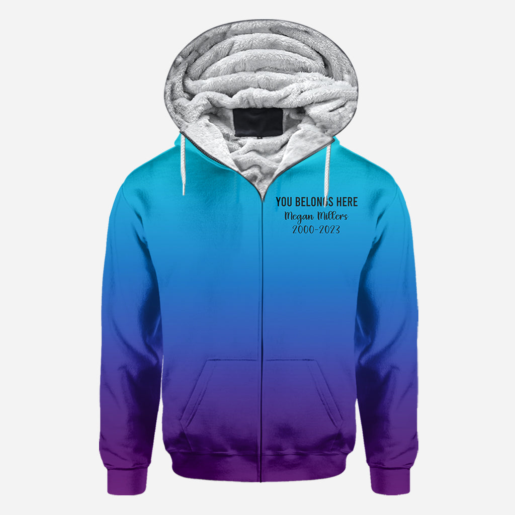 I wear teal and purple - Personalized Suicide Prevention All Over Shirt