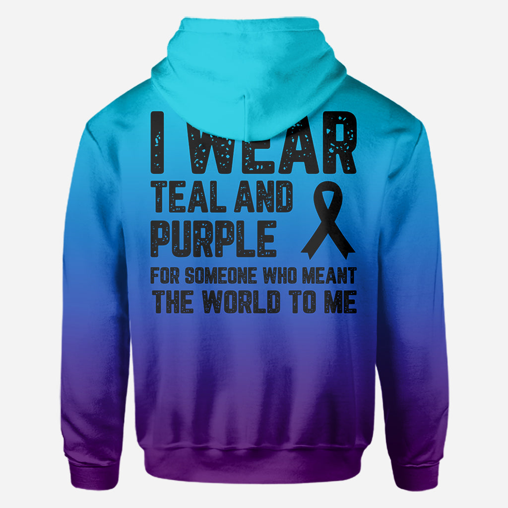 I wear teal and purple - Personalized Suicide Prevention All Over Shirt