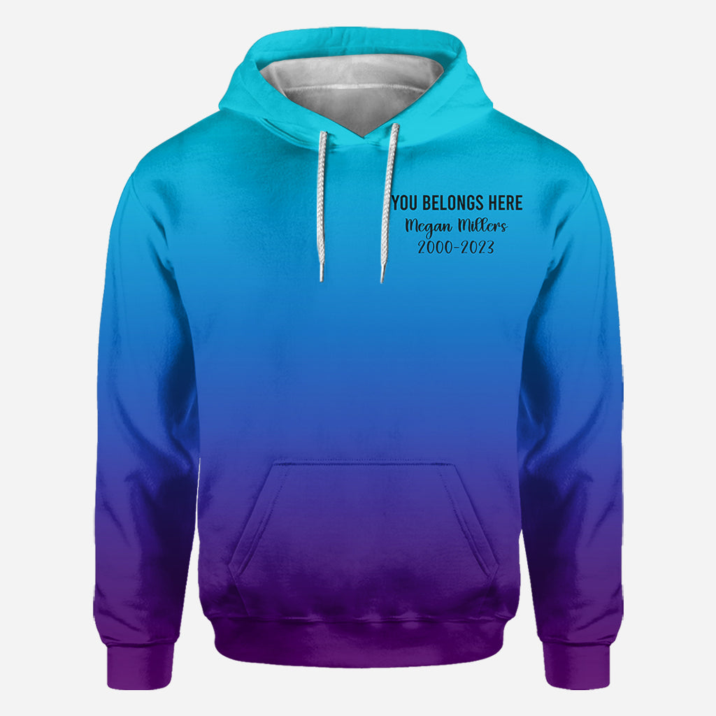 I wear teal and purple - Personalized Suicide Prevention All Over Shirt