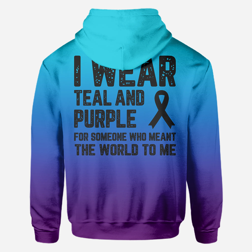 I wear teal and purple - Personalized Suicide Prevention All Over Shirt