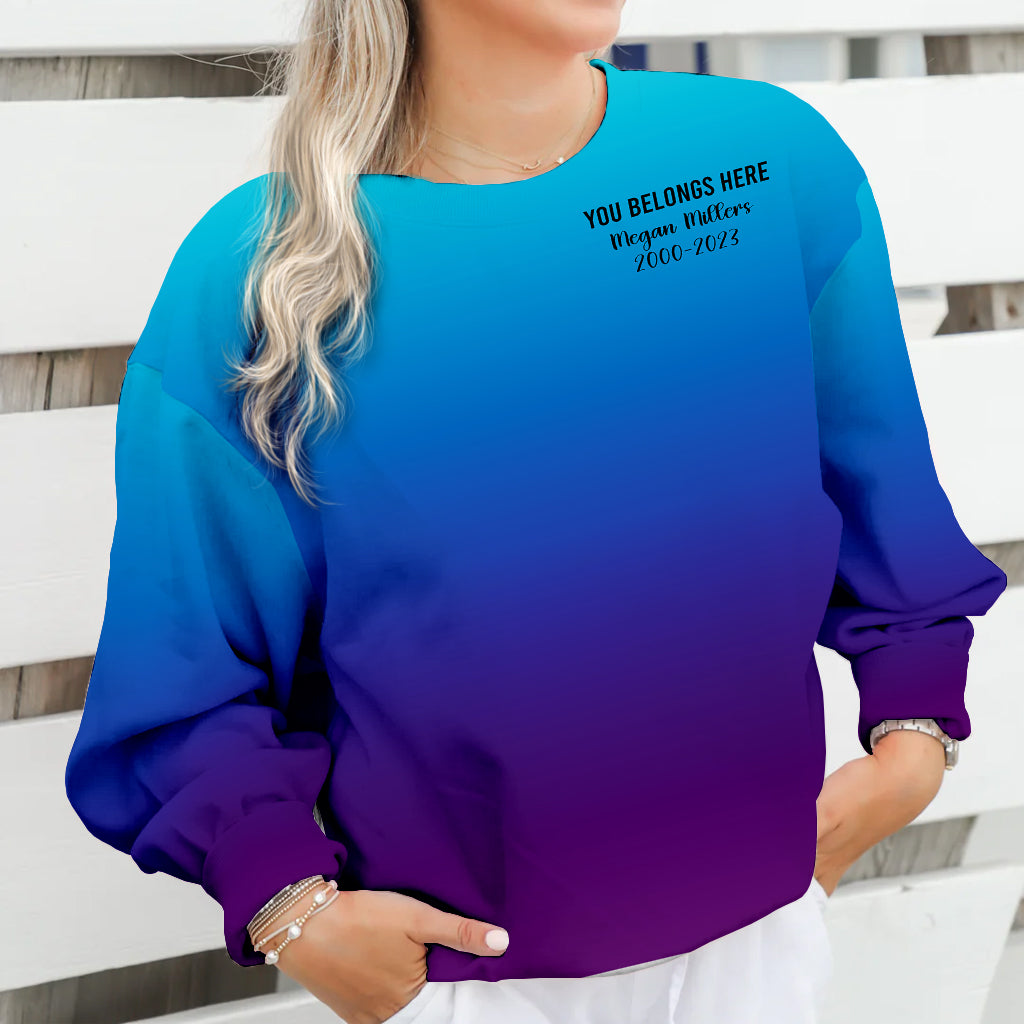 I wear teal and purple - Personalized Suicide Prevention All Over Shirt