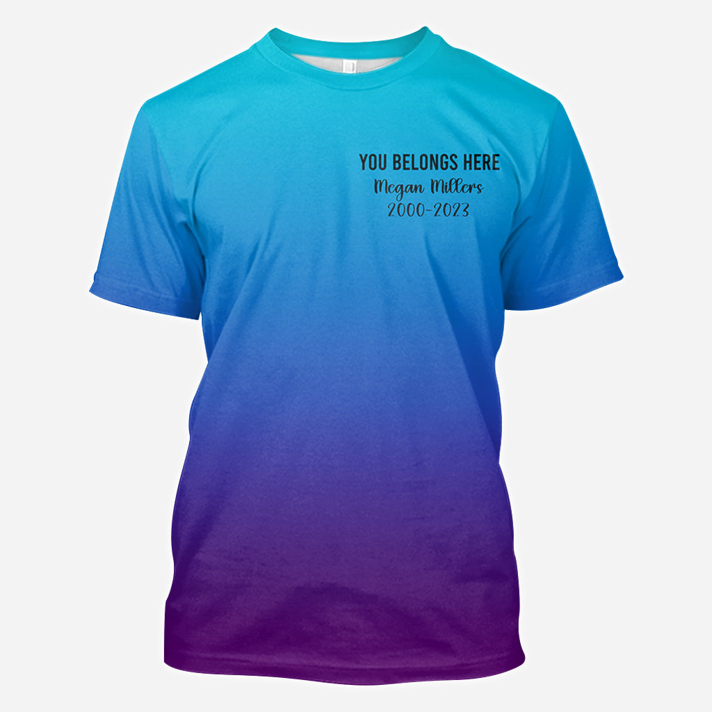 I wear teal and purple - Personalized Suicide Prevention All Over Shirt