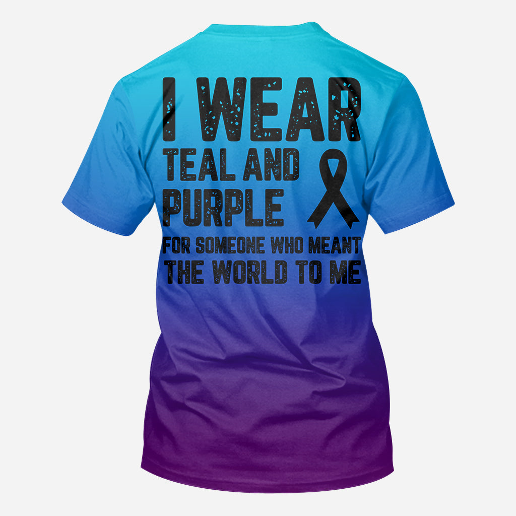 I wear teal and purple - Personalized Suicide Prevention All Over Shirt