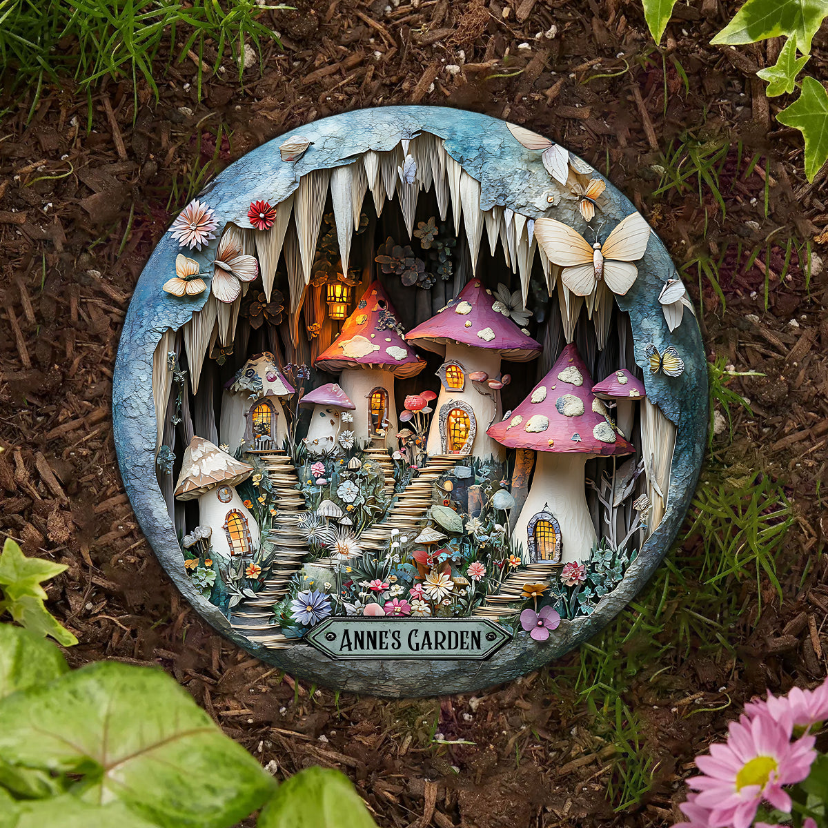 Fairy Garden - Personalized Gardening Round Shaped Stone