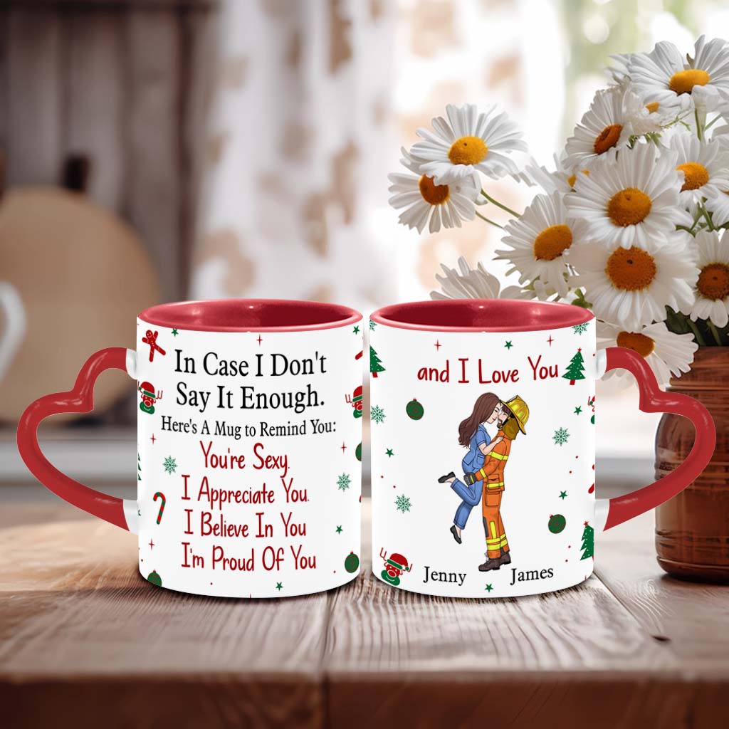 I Appreciate You Believe In You I'm Proud Of You - Personalized Couple Heart Handle Mug