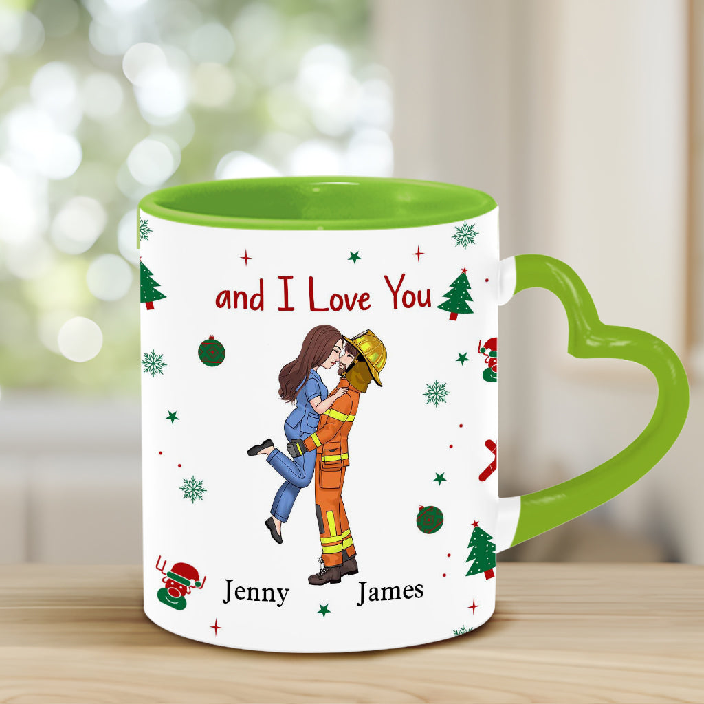 I Appreciate You Believe In You I'm Proud Of You - Personalized Couple Heart Handle Mug