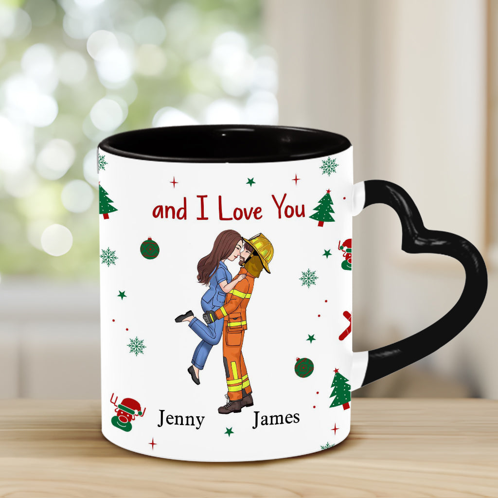 I Appreciate You Believe In You I'm Proud Of You - Personalized Couple Heart Handle Mug