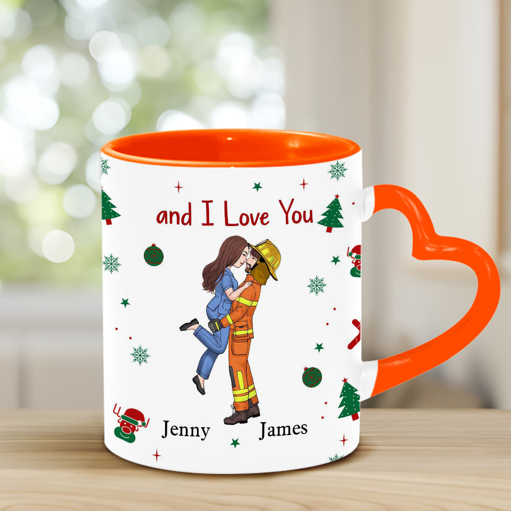 I Appreciate You Believe In You I'm Proud Of You - Personalized Couple Heart Handle Mug