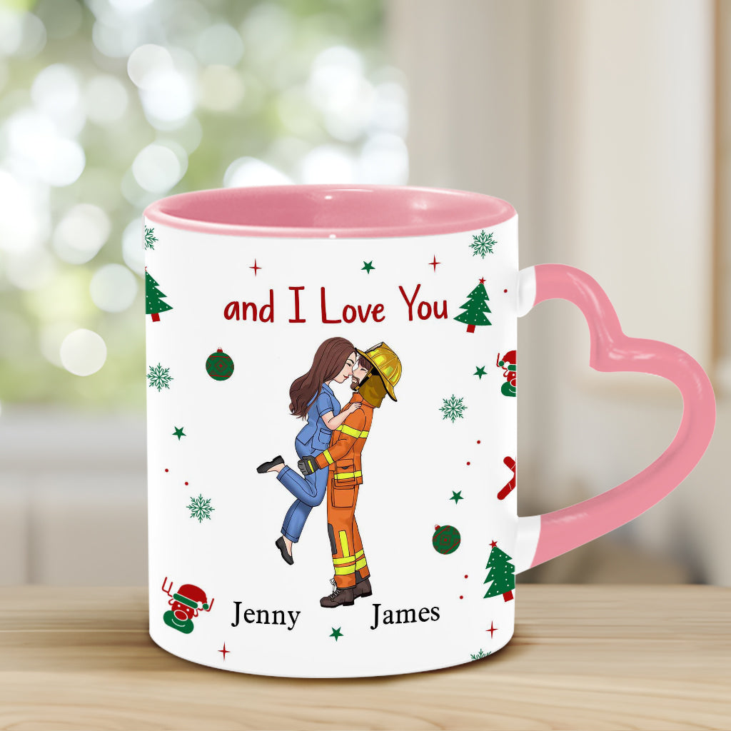 I Appreciate You Believe In You I'm Proud Of You - Personalized Couple Heart Handle Mug