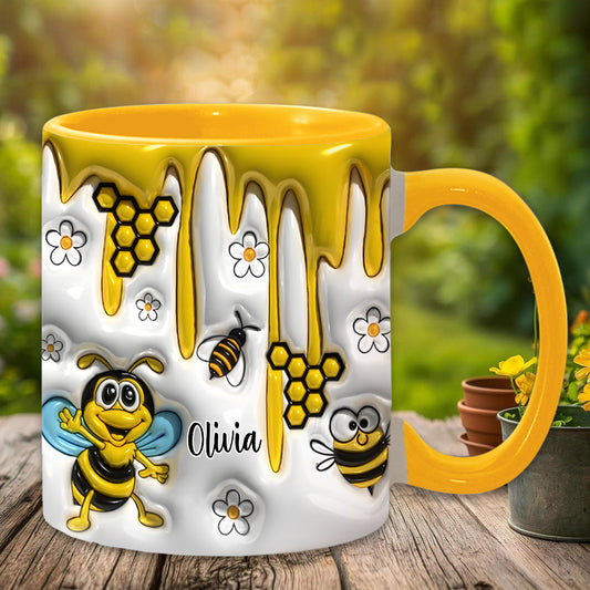 Mug personnalisé à motif abeilles mignonnes