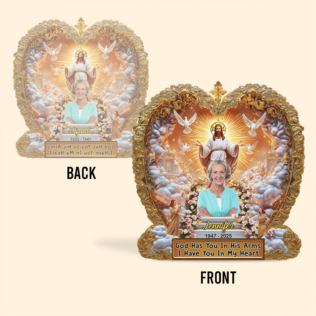 God Has You In His Arm - Personalized Memorial Custom Shaped Acrylic Plaque