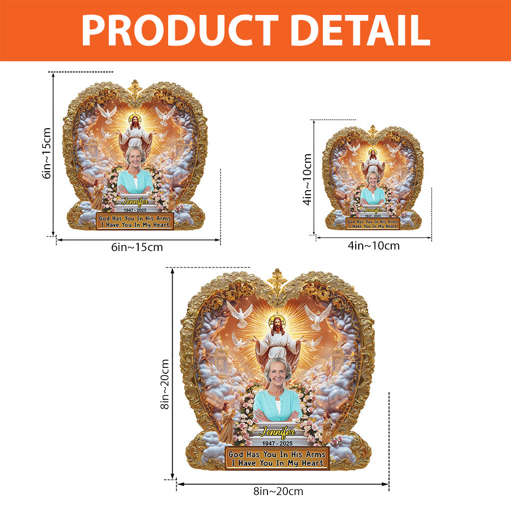 God Has You In His Arm - Personalized Memorial Custom Shaped Acrylic Plaque