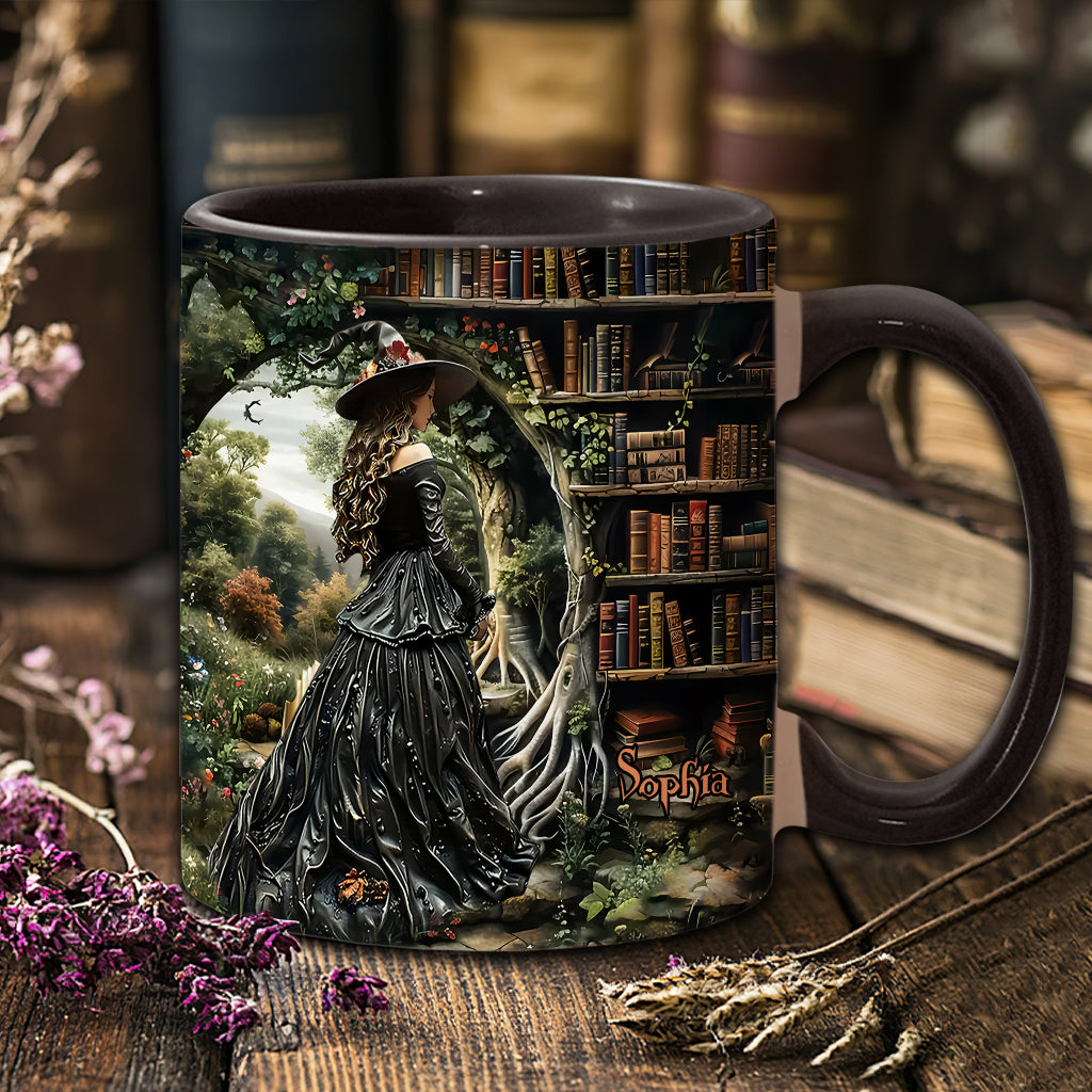 Just A Witch Who Loves Books - Personalized Book Accent Mug