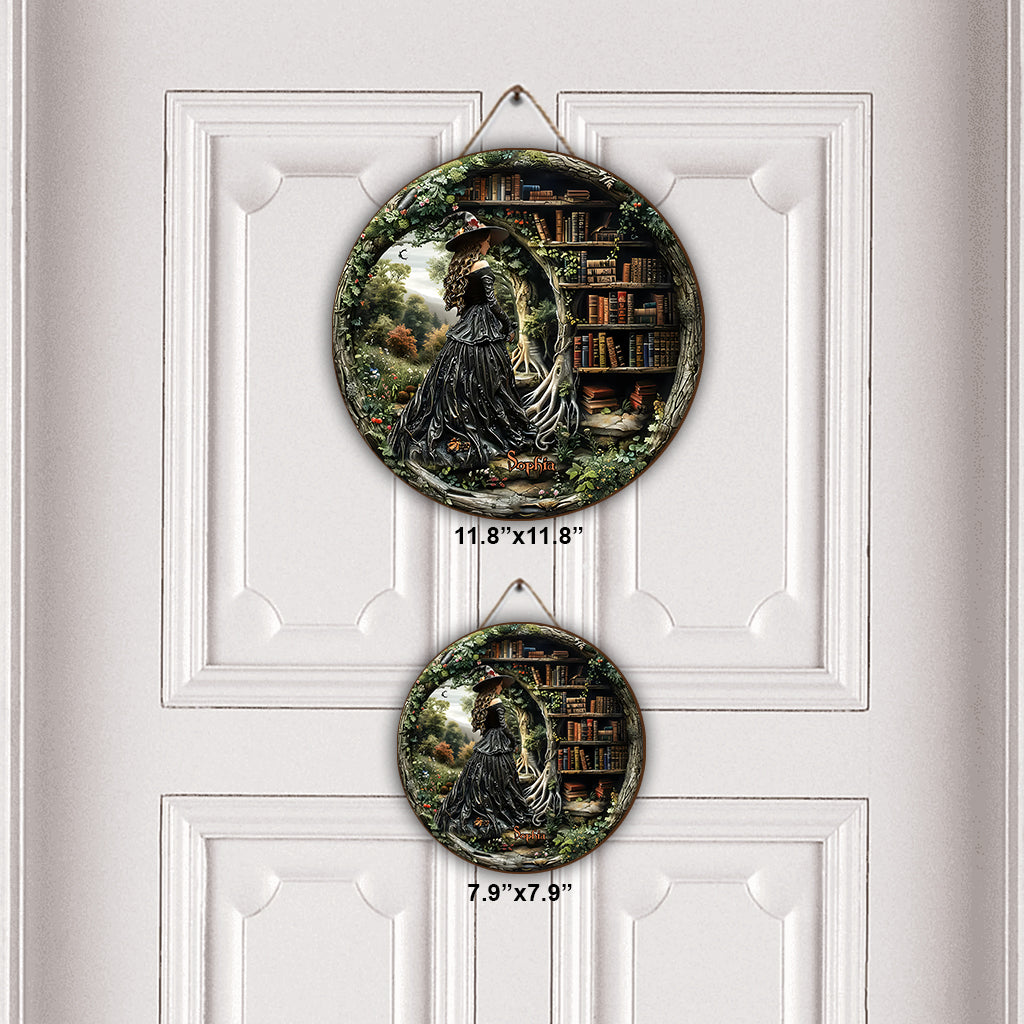 Just A Witch Who Loves Books - Personalized Book Round Wood Sign