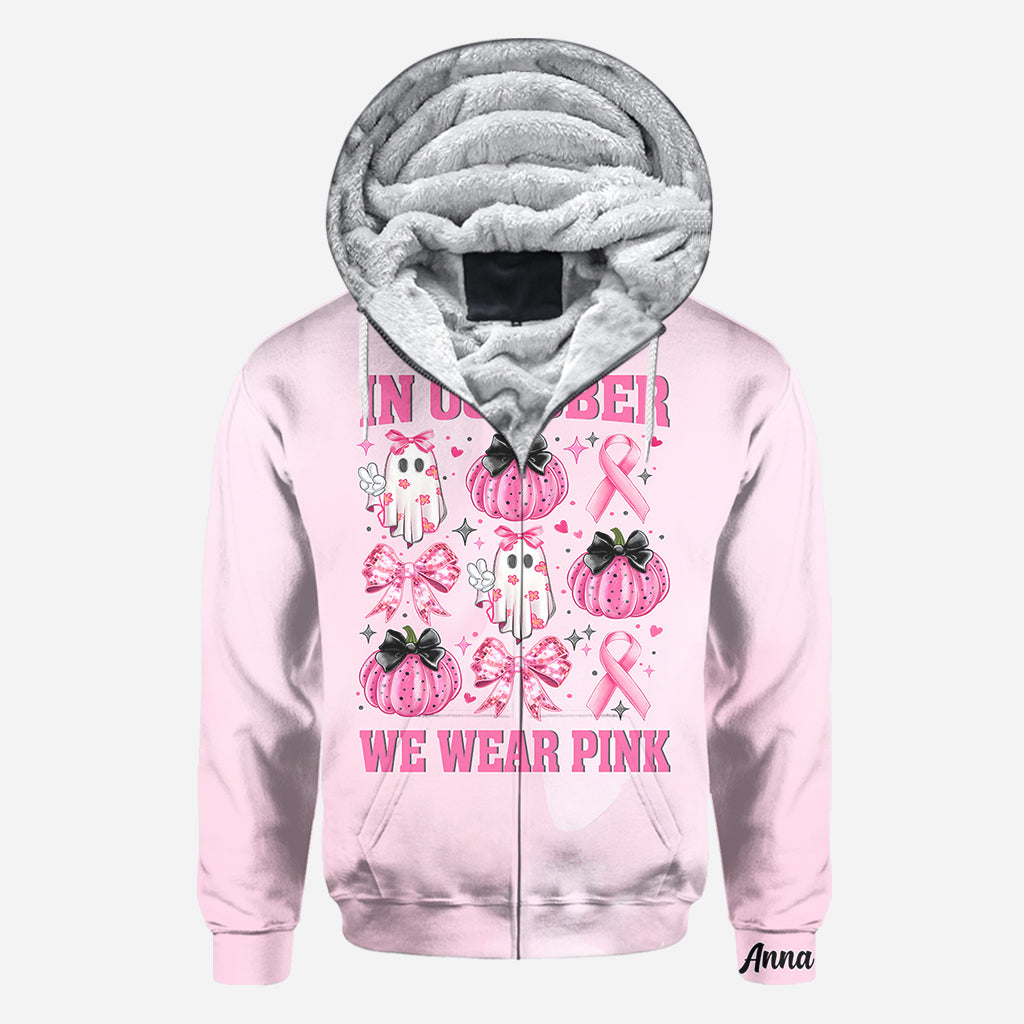 En octobre, on porte du rose - T-shirt personnalisé intégral pour la sensibilisation au cancer du sein