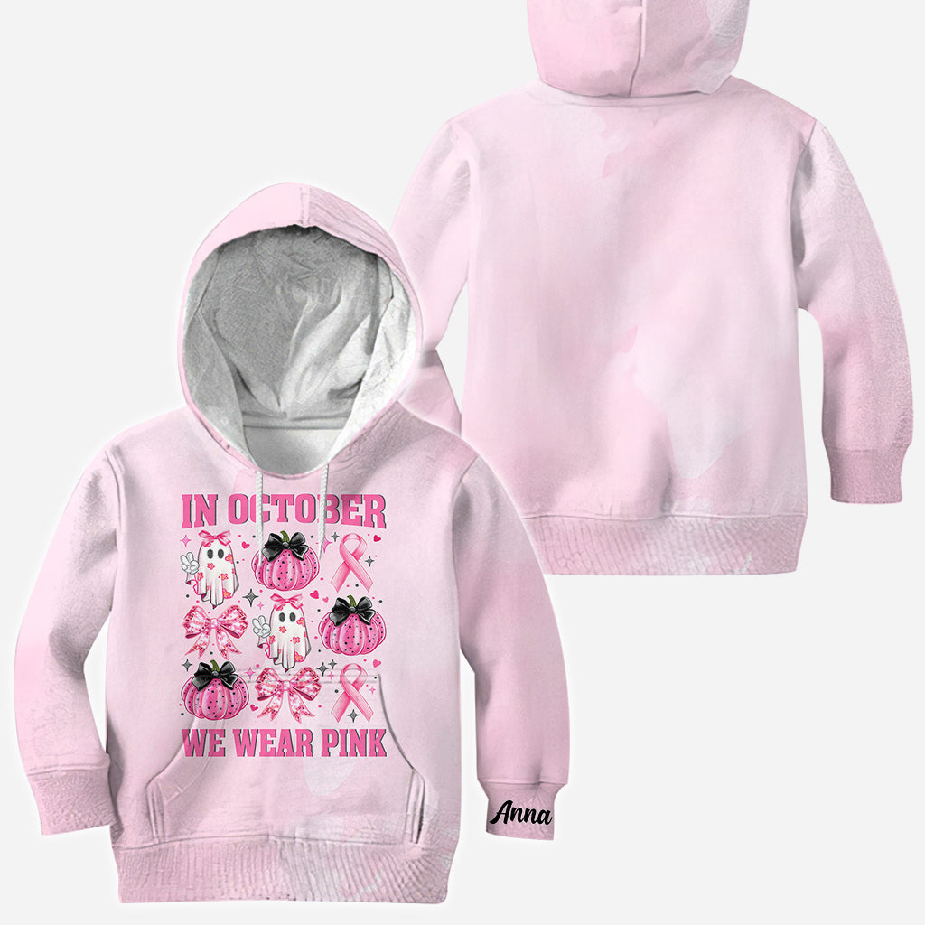 En octobre, on porte du rose - T-shirt personnalisé intégral pour la sensibilisation au cancer du sein