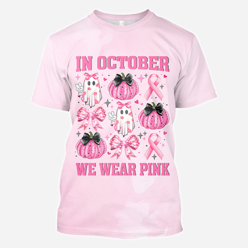 En octobre, on porte du rose - T-shirt personnalisé intégral pour la sensibilisation au cancer du sein