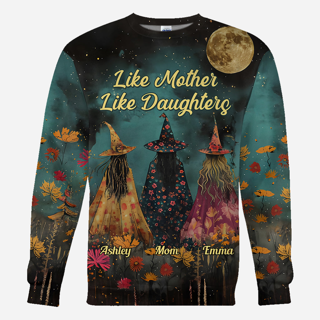 Like Mother Like Daughters - Personalized Witch All Over Shirt