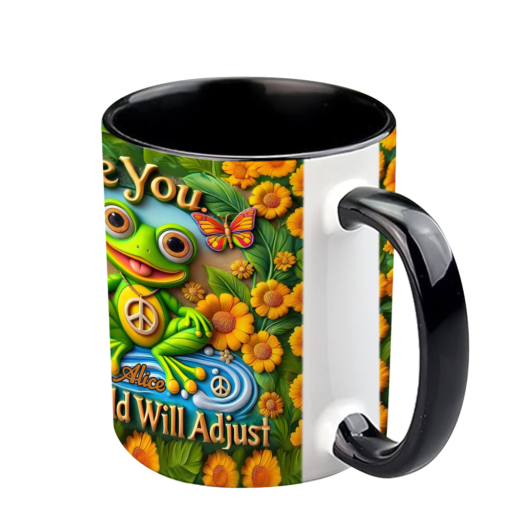 Sei du selbst. Die Welt wird sich anpassen – Personalisierte Tasse mit Hippie-Akzent