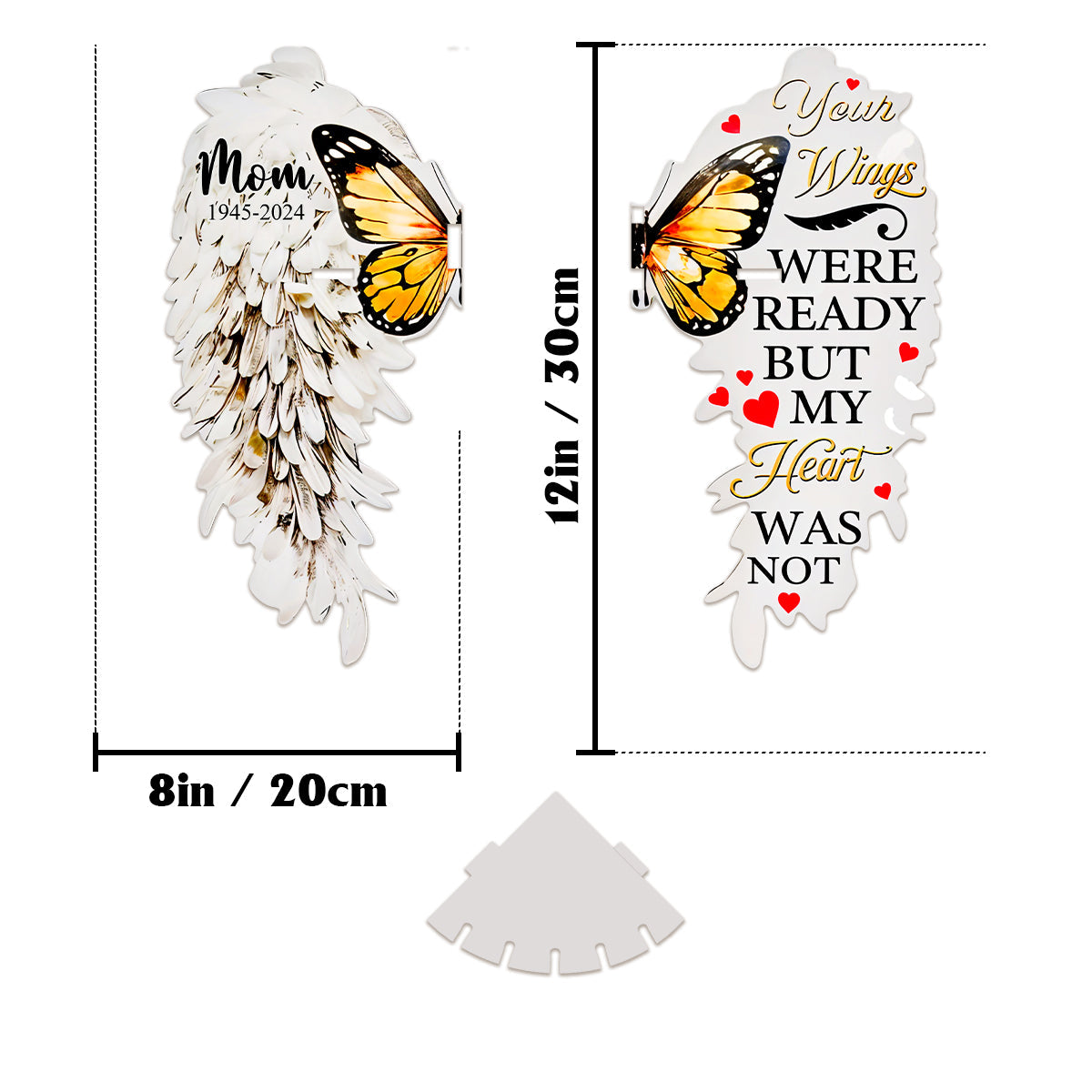 Your Wings Were Ready But My Heart Was Not - Personalized Memorial Corner Rack