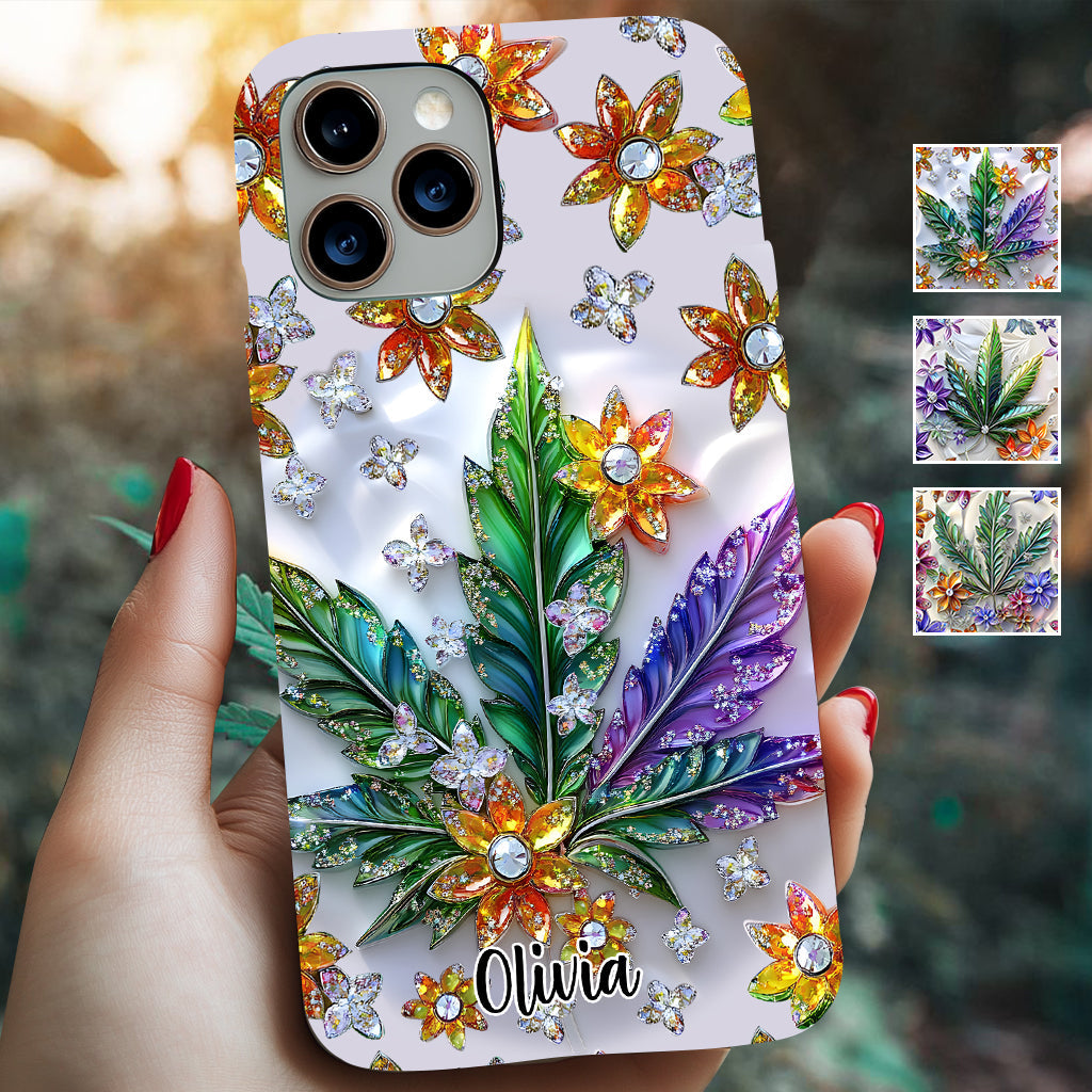 Wunderschönes Blatt - Personalisierte Handyhülle mit Cannabis-Vollbilddruck