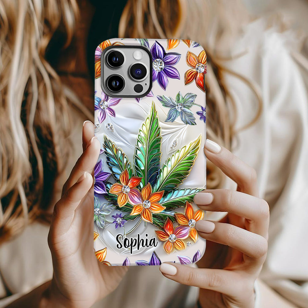 Wunderschönes Blatt - Personalisierte Handyhülle mit Cannabis-Vollbilddruck