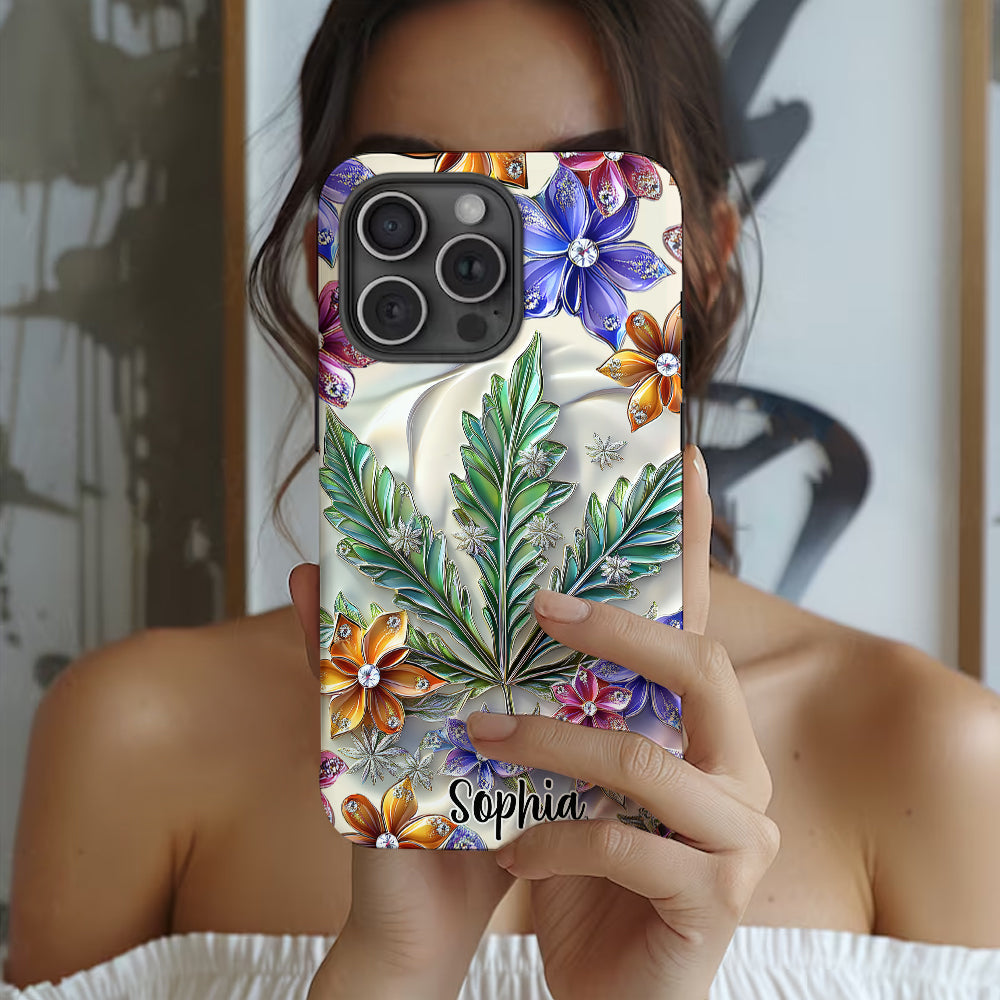 Wunderschönes Blatt - Personalisierte Handyhülle mit Cannabis-Vollbilddruck