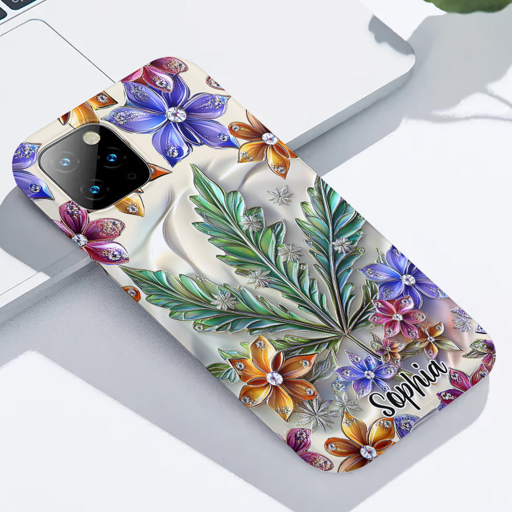 Wunderschönes Blatt - Personalisierte Handyhülle mit Cannabis-Vollbilddruck