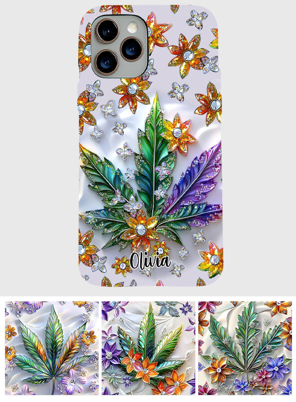 Wunderschönes Blatt - Personalisierte Handyhülle mit Cannabis-Vollbilddruck