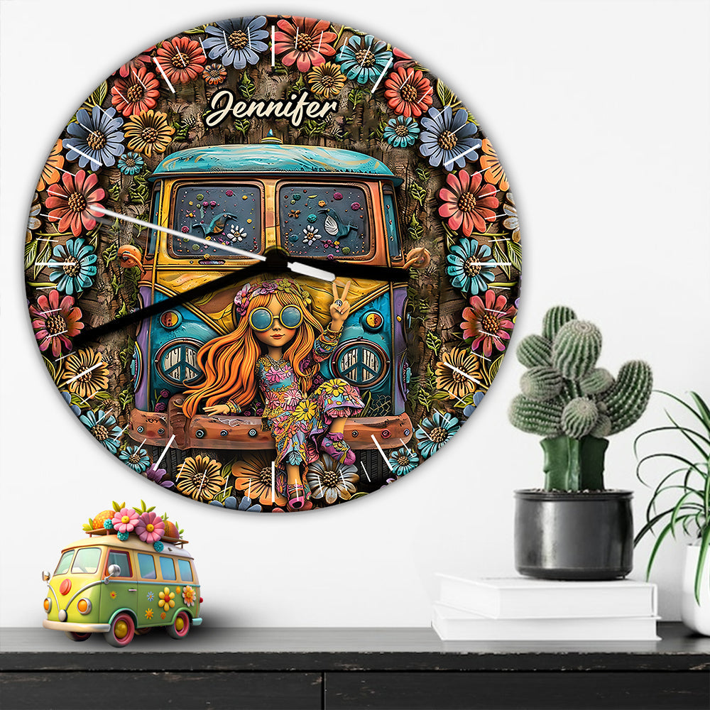 Hippie Soul – Personalisierte Hippie-Wanduhr
