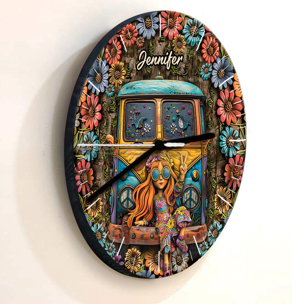 Hippie Soul – Personalisierte Hippie-Wanduhr