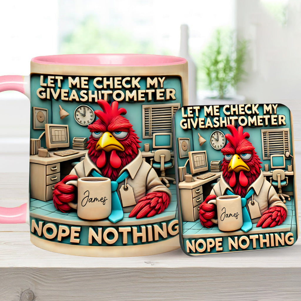 Laissez-moi vérifier mon « Giveashitomètre » : Non, rien. Mug personnalisé pour collègue.